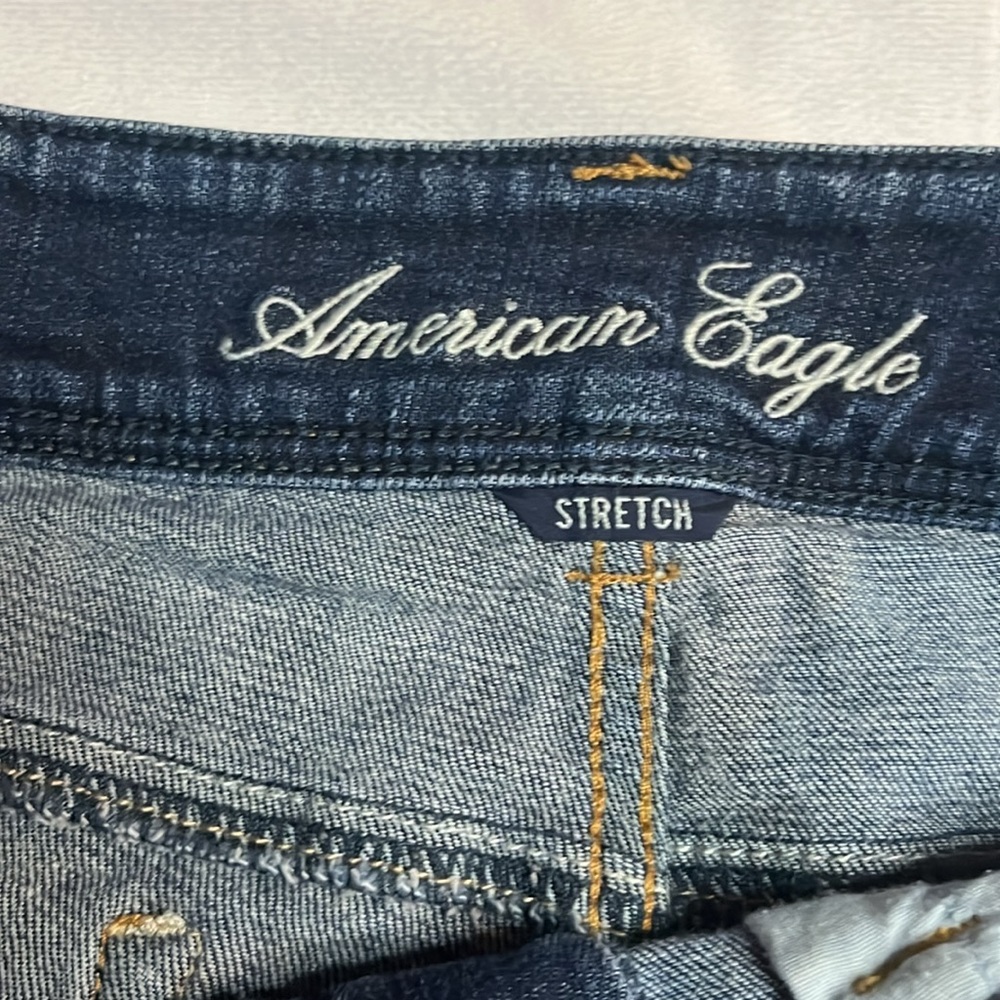 Denim Blue Women's Shorts with Lace Trim - Picture 5 of 7